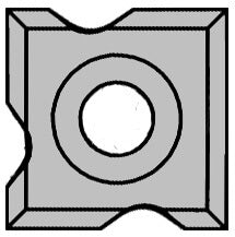 Combi-keermes 45° + R=1/2/3 mm, vierzijdig geprofileerd, HW