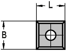 Keermes 10,5 x 10,5 x 1,5 mm (1-gats), vierzijdig geslepen, HW