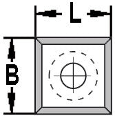 Voorsnijder 14,0 x 14,0 x 2,0 mm (1-gats verzonken), vierzijdig geslepen, HW
