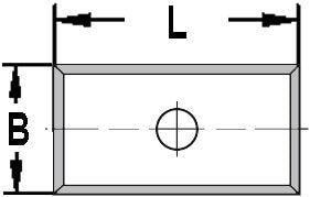 Keermes 20,0 x 12,0 x 1,5 mm (1-gats), vierzijdig geslepen, HW