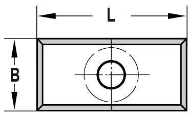 Sponningkeermes 19,4 x 9,0 x 1,5 mm, vierzijdig geslepen, HW