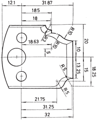 Profielmes (WS) en spaanbegrenzer Nr. 79