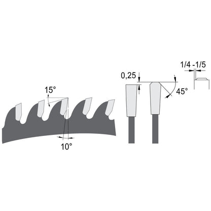 Zaagblad Ø 250 mm, asgat 30 mm, B=3,20 mm, Z=80 TF Pos., HW