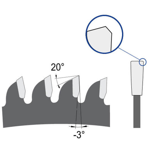 Zaagblad Ø 160 mm, asgat 20 mm, B=1,80 mm, Z=52 F/Fa Neg., HW