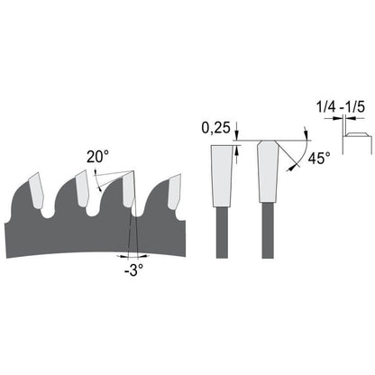 Zaagblad Ø 190 mm, FastFix opname, B=2,60 mm, Z=58 TF Neg., HW