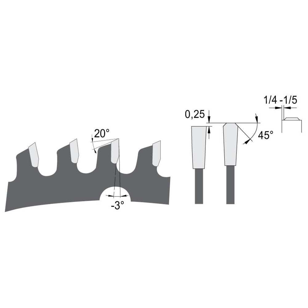 Zaagblad Ø 230 mm, asgat 30 mm, B=2,00 mm, Z=60 TF Neg., HW