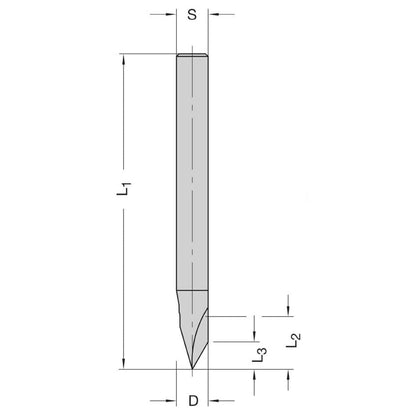 VHW V-Groeffrees 6x60mm, 90°, Z=1